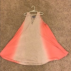 tan and pink sundress